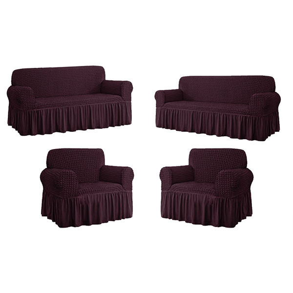 4 Piece High Elastic Universal Sofa covers - Maroon