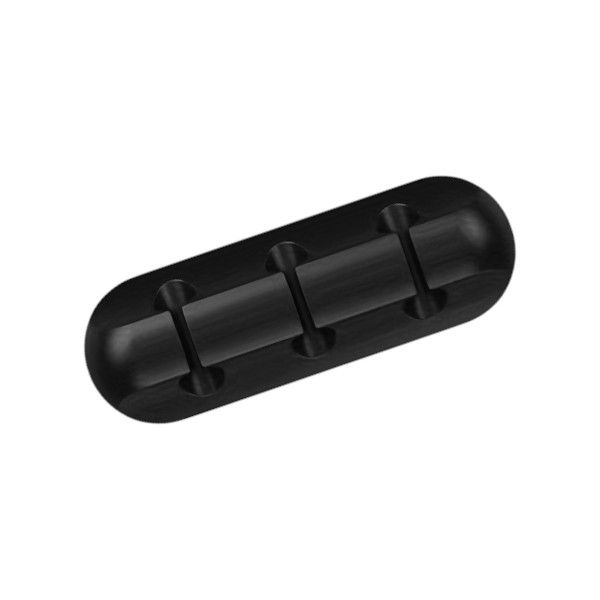 Small - Silicone Cable Organizer With Adhesive Backing - Black