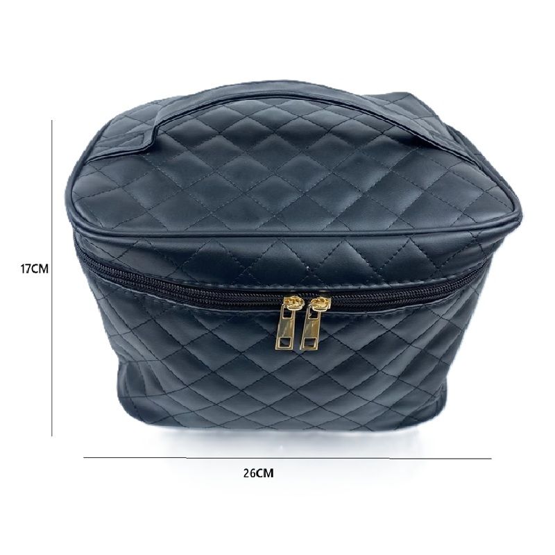 Quilted Large Cosmetic Bag Black - Vanity