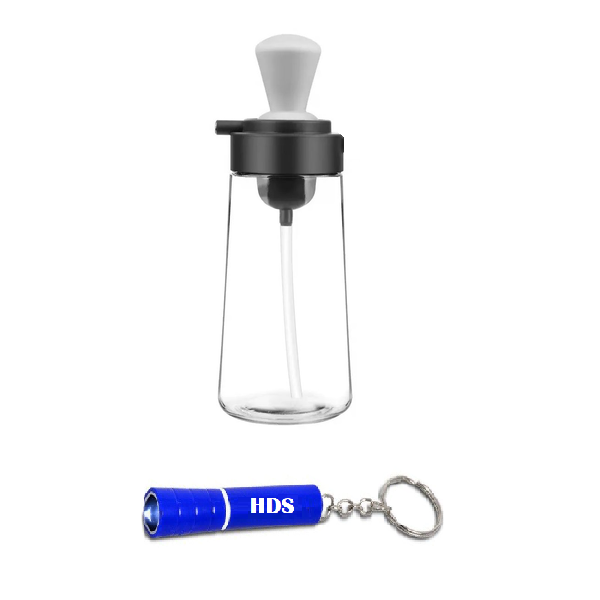 Transparent 2 in 1 Seasoning Bottle - 350ml with HDS Branded Keyring Torch