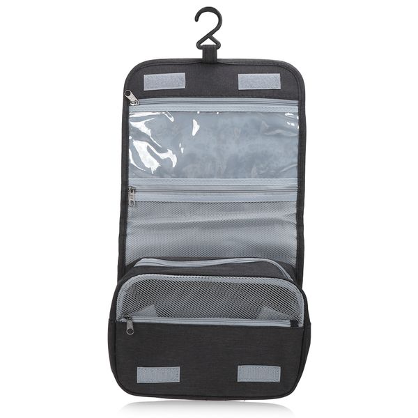 Hanging Toiletry Bag Large Capacity Grid Interlayer Classification Storage