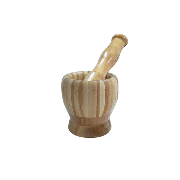 Kitro Wood Bright Stripe Mortar and Pestle Set