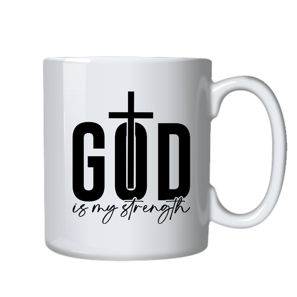 God is my Strength Christian Theme Birthday Christmas Gift Mug Cup-402