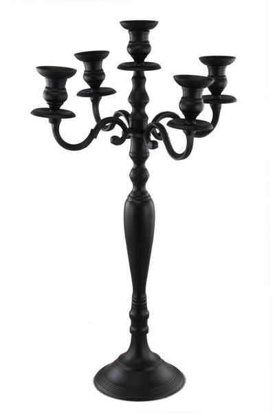 5- Arm Candle Stand Black Finish - 75 cm