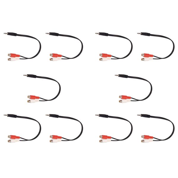 3 5Mm Stereo Adapter Headphone Jack To 2 Rca Jack Adapter Audio Cable