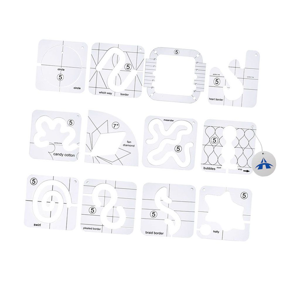 Alanes 12 PCS Quilting Template Set Free Motion Quilting Rulers Sewing