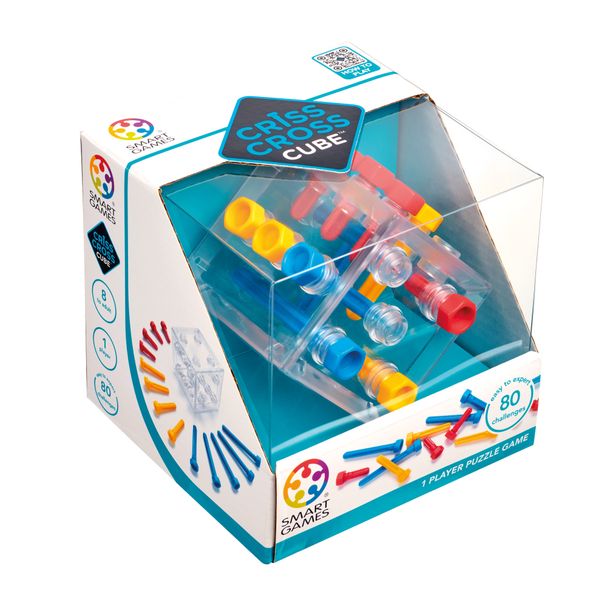 Smart Games - Criss Cross Cube Strategy 3D Puzzle Logic Game for Ages 8+