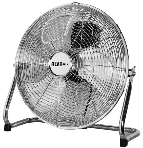 ALVA AIR 40cm - High Velocity Floor Fan | Metal Chrome | Silver | 3 Speed