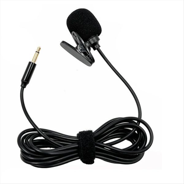 Lavalier Microphone Mic Stereo Audio Mini Wired Mic 3.5mm Plug for Loudspea