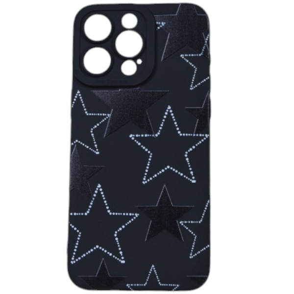 High Quality Star Design Phone Case For iPhone 15 Pro Max - Black
