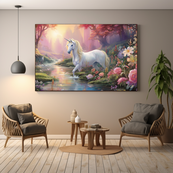 Canvas Wall Art - Magical Unicon Meadow - BK0043