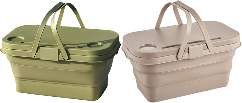 Two Collapsible or Foldable Picnic Basket with lids