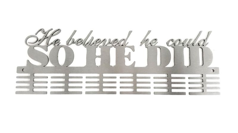 DC Designers He Believed Words 48 tier medal hanger - Stainless steel