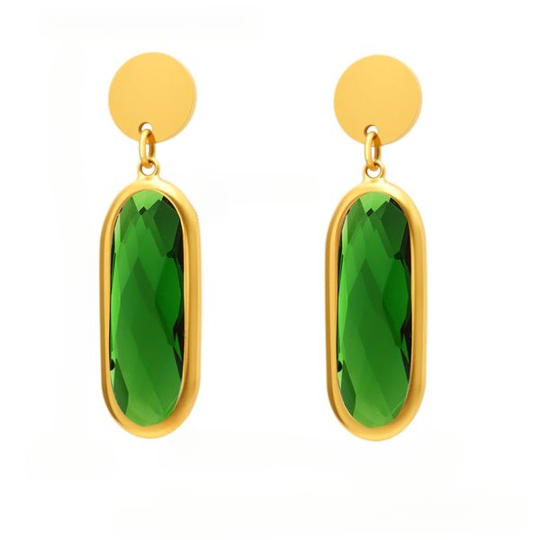 Faceted Disc Earrings - Luxury Glass &amp; Stainless Steel Drops