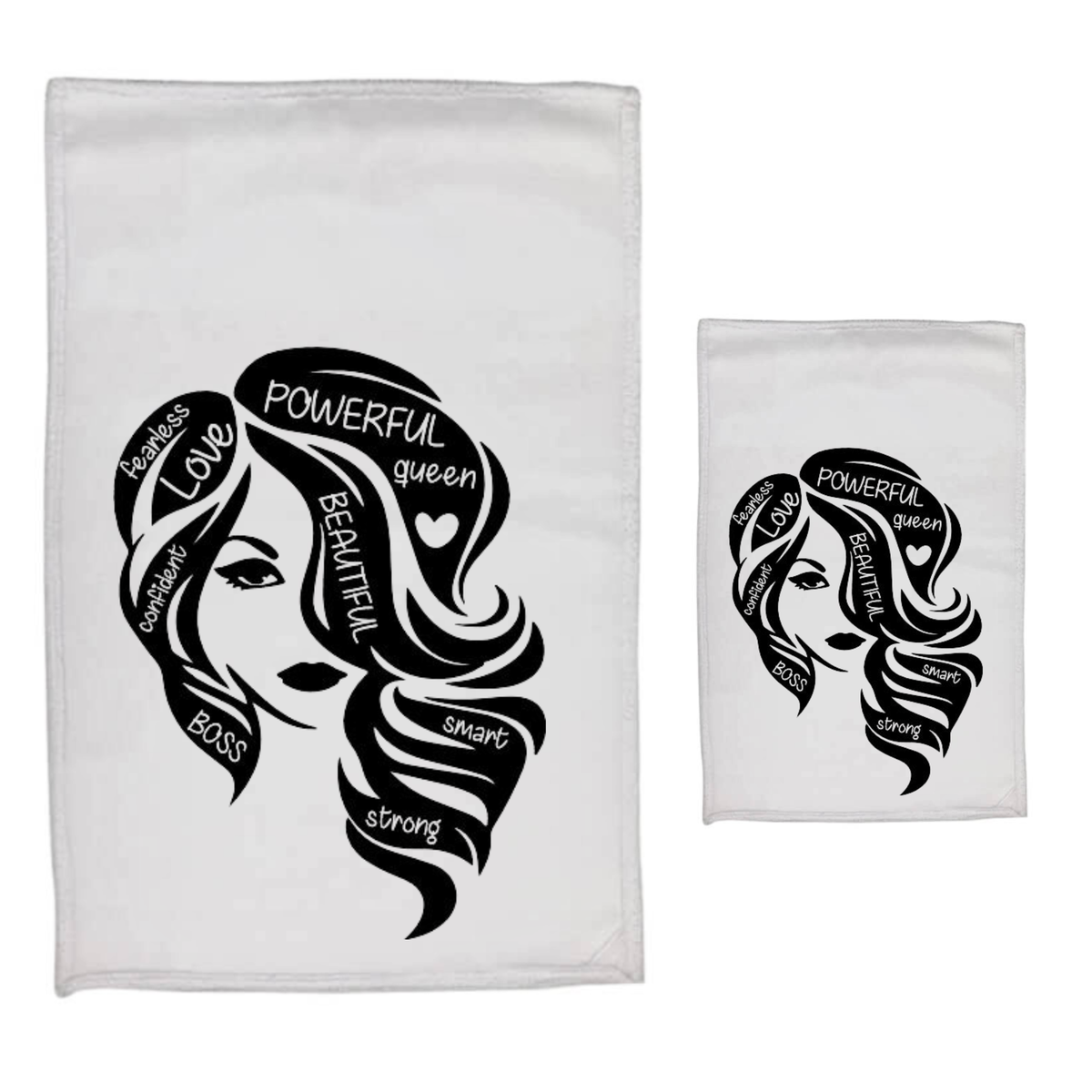 Powerful queen - White Polyester Hand & Face Towel