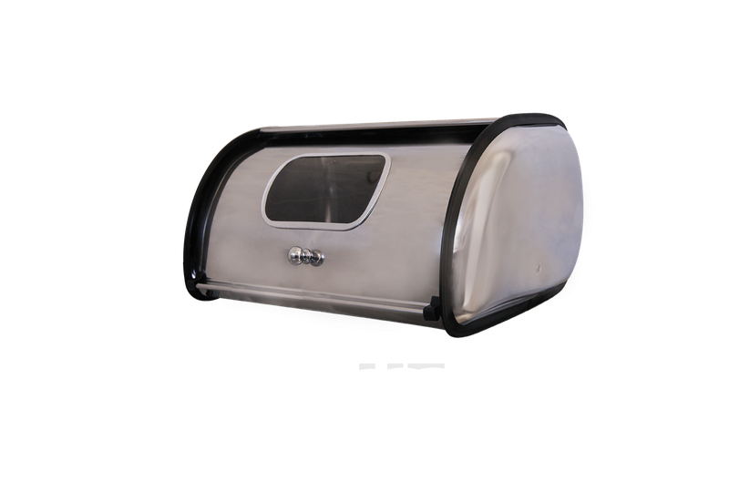Vintage Stainless Steel Double Loaf Bread Bin with Window