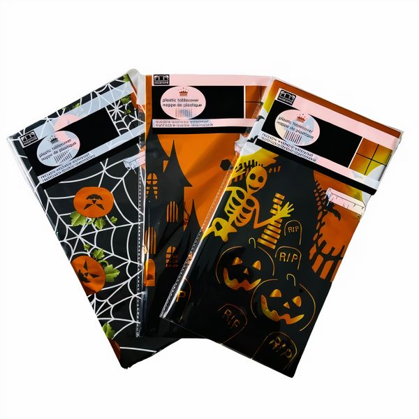 Spooky Halloween Tablecloths - Disposable Table Covers (Pack of 3)