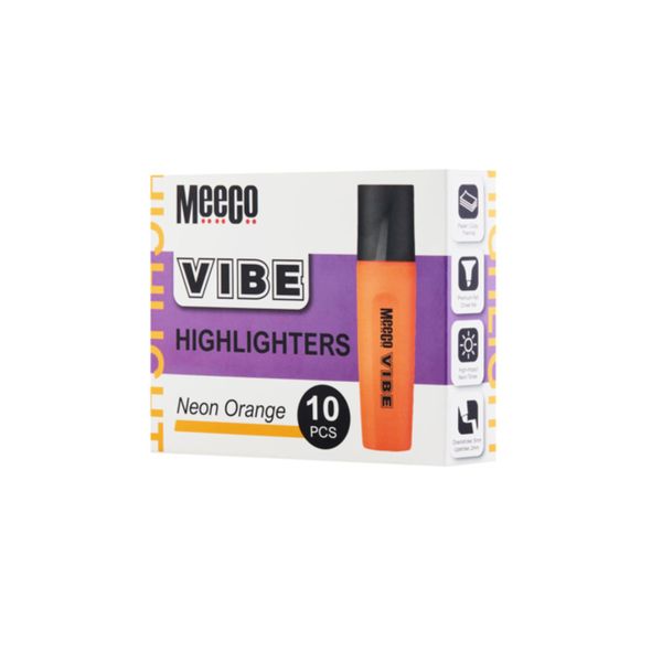 Meeco VIBE Signature Highlighters Orange Pack of 10