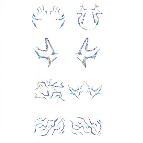 8 Sheets Waterproof Rumi Kpop Girl Group Laser Temporary Tattoos