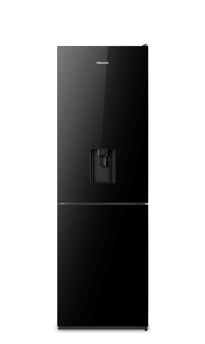 Hisense 305L Bottom Freezer Fridge with Water Dispenser- Black Glass