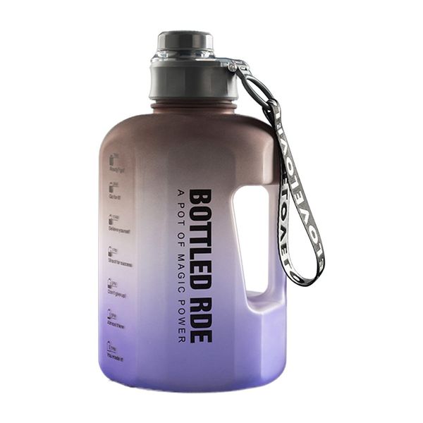 Water Bottle RDE with Motivational Time Marker &amp; Straw, 2.2L
