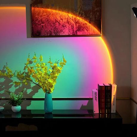 Led Usb Sunset Lamp Projector 7 Colors Atmosphere Lamp - Temu