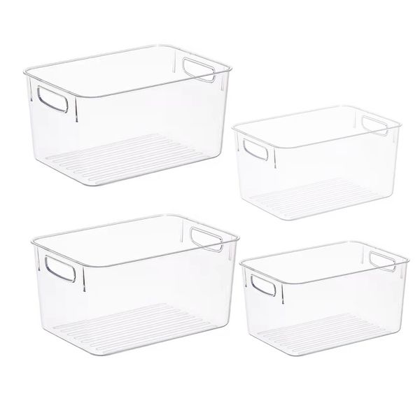 Multifunctional Transparent Storage Containers - 4 Piece Set