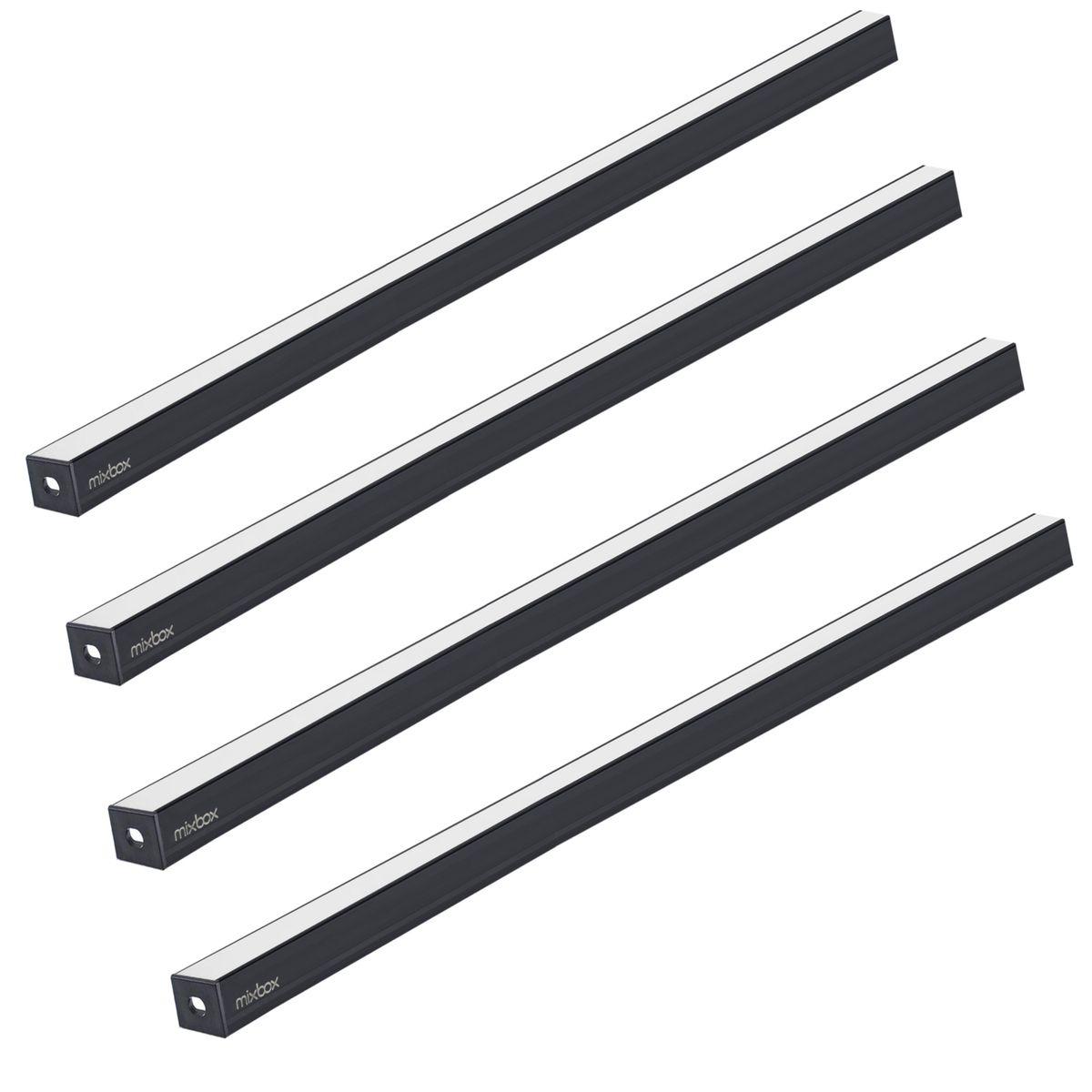 Mix Box 4 Pack 1.5m Aluminum LED Light Strip Cover – Black