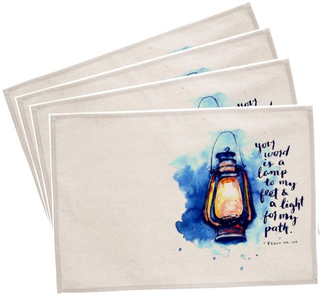 PepperSt Placemat Set - Psalm 119:105 | Your Word... (Set of 4)