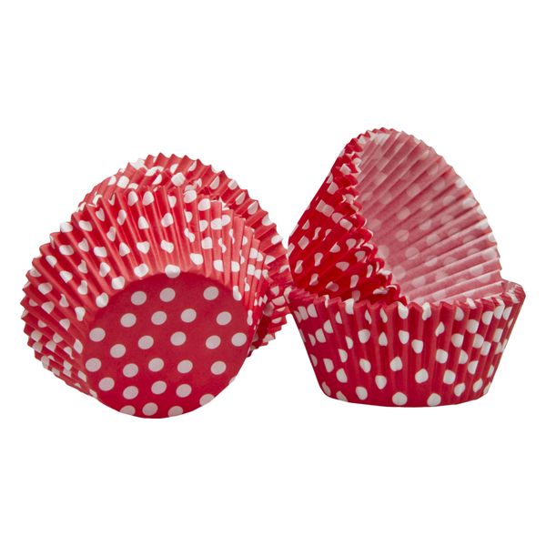 Regent Cake Cups Red With White Dots 50mm:Dx32.5mm 2 Pack 100 Pieces
