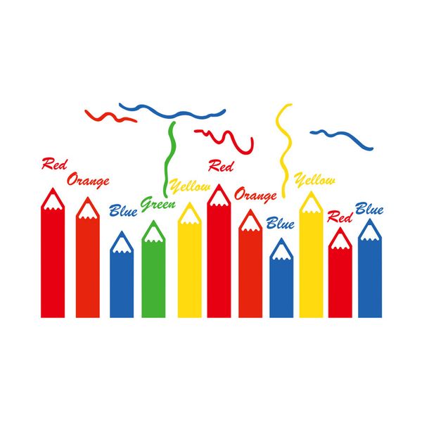 Cartoon Crayon 3D Acrylic Wall Stickers for Children Room Bedroom