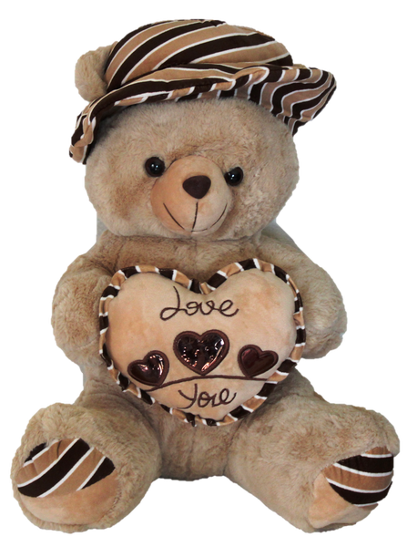 40cm "I love you" Brown and Beige Teddy