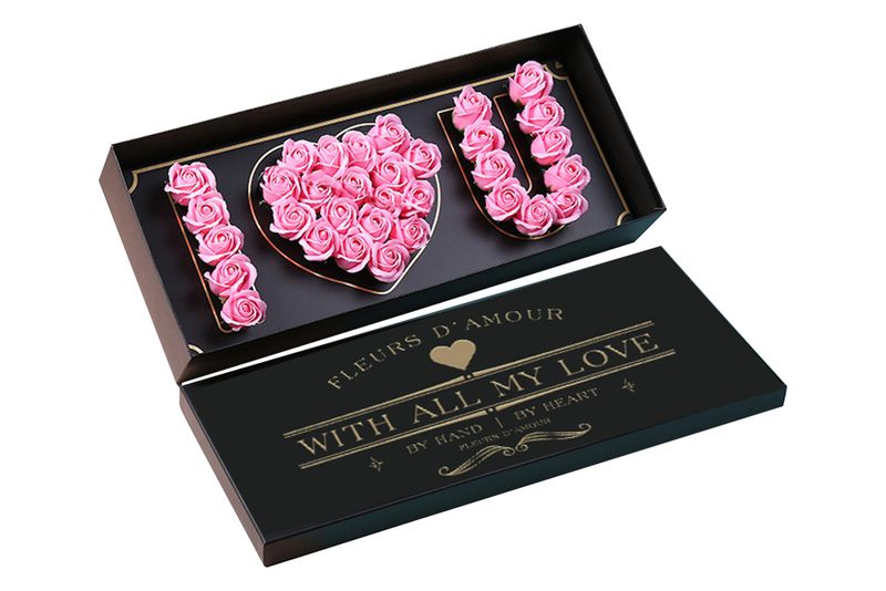I Love You Floral Arrangement Box - Pink
