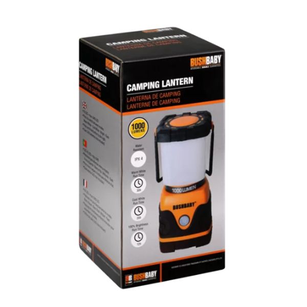 Bush Baby Black Orange &amp; White IPX4 LED Camping Lantern
