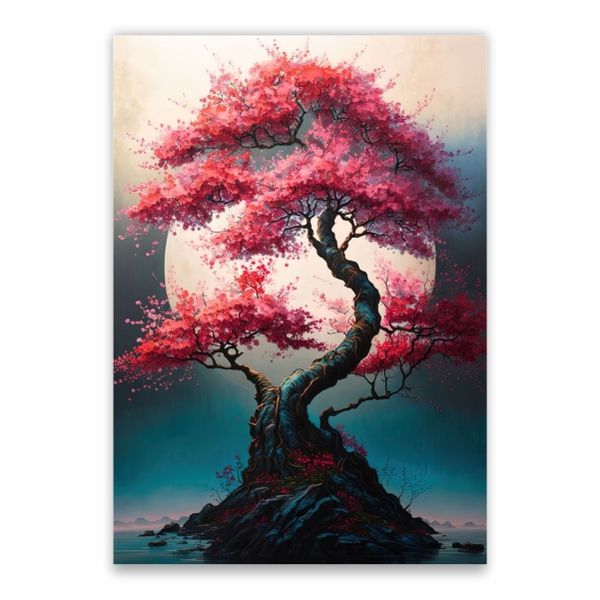 Pink Flowers Tree Poster - A1