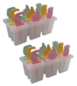 Mini Ice Pops Freezer Mold / Trays - 18 Tropical Shape Lollies For Kids ...