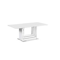 Coffee Table With Silver - White