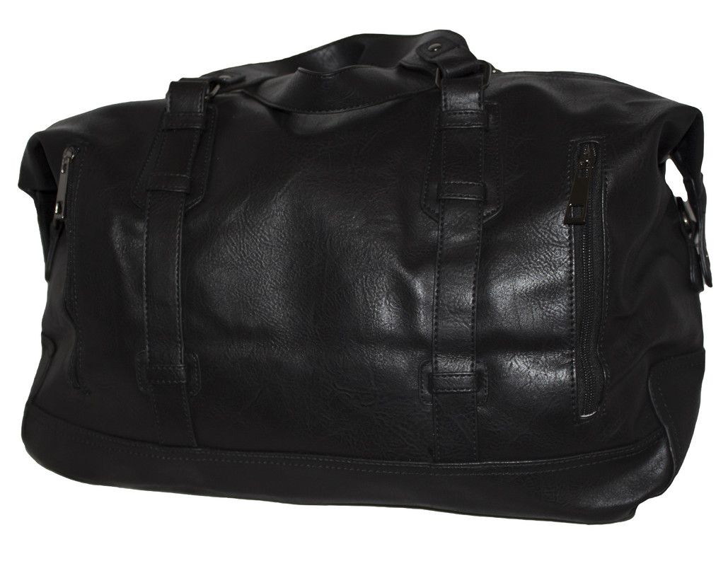 Fino Faux Leather Duffle Bag Black Buy Online in South Africa
