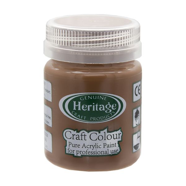 Heritage Pure Acrylic Paint - Craft Colour Range - 50ml - Umber Brown