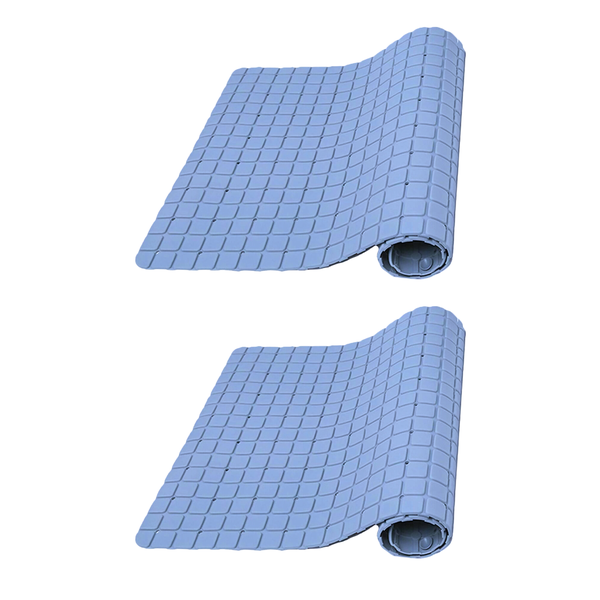 Non-Slip Anti-Bacterial Bath Shower Mat - Steel Blue - 2 Pack