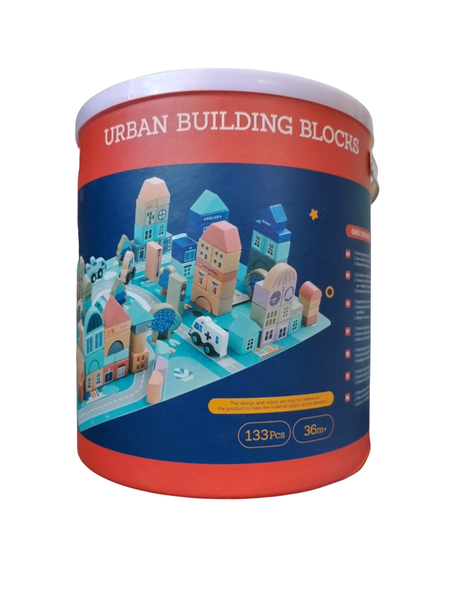 Urban Wooden Building Blocks 133 Piece