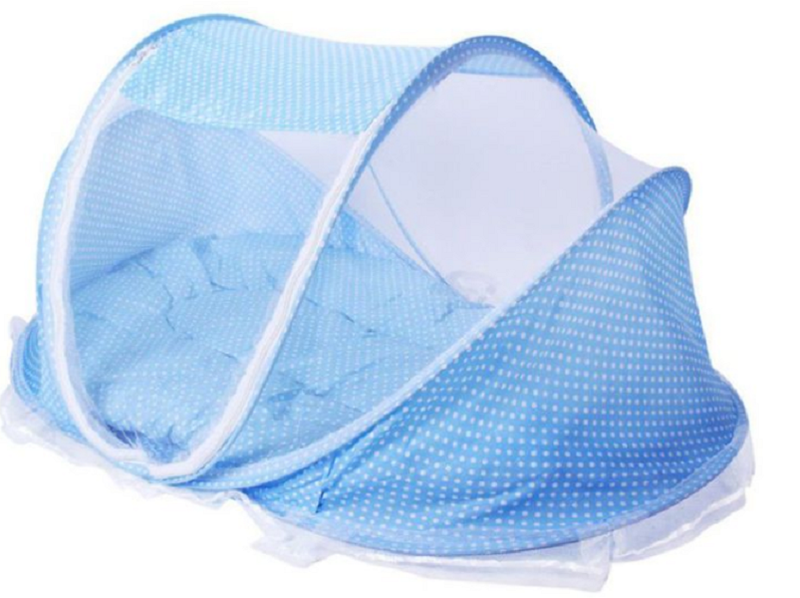 Baby 3-In-1 Cushion Mat &amp; Pillow With Mosquito Net - Pink