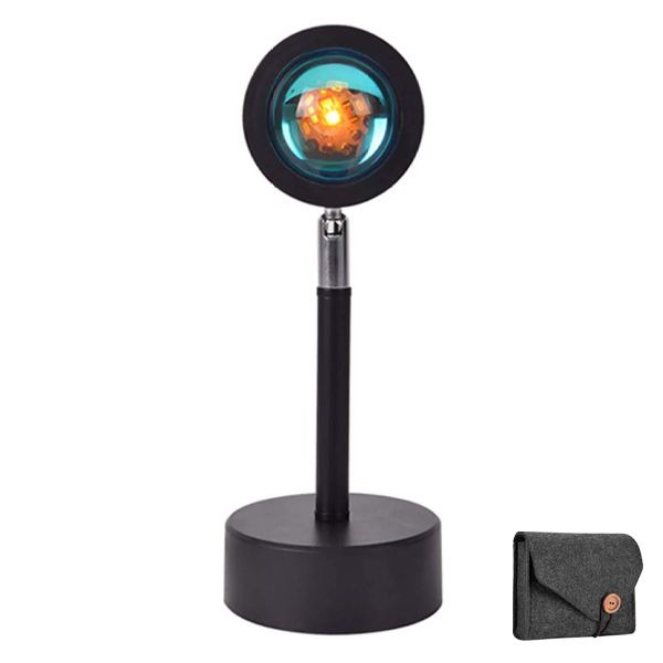 Sunset Atmosphere Rainbow Projection Lamp-Black &amp;Pouch
