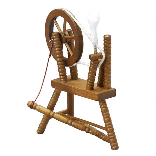 1 12 Scale Dollhouse Miniature Hand Reeling Machine Wooden Spinning