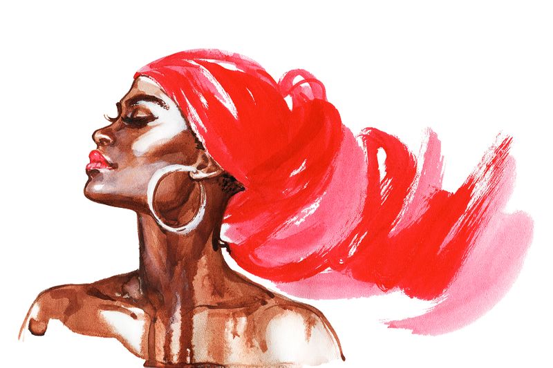 020 Red Hair Canvas Wall Art