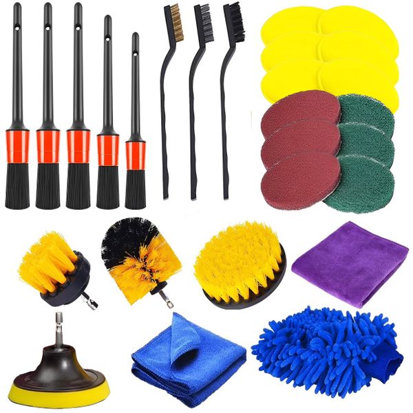 Car Cleaning Kit Car Detailing Brush Set for Car Interior Exterior - 27 Pieces