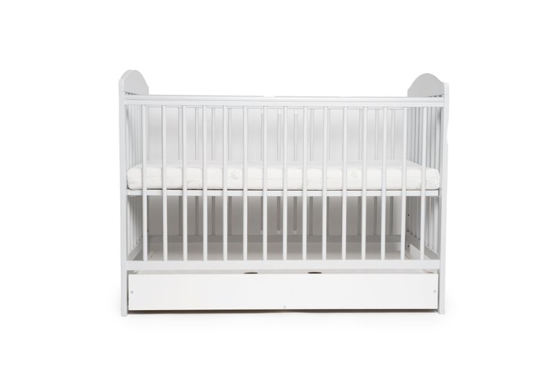 Tomi 7 Baby Cot with Drawer - White