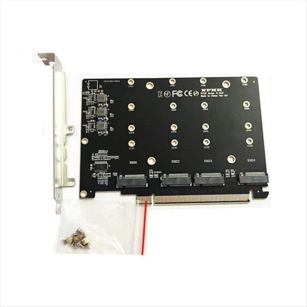 Pcie 4 0 X16 Hard Drive Adapter Card 4 Nvme M 2 Ssd Array Card