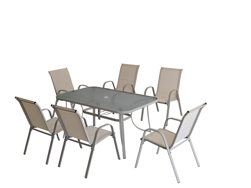 George &amp; Mason Arabella 7 Piece Outdoor Dining Set Warm White