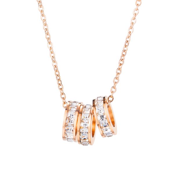 Ladies Elegant 3 Ring Necklace - NL-GX1671